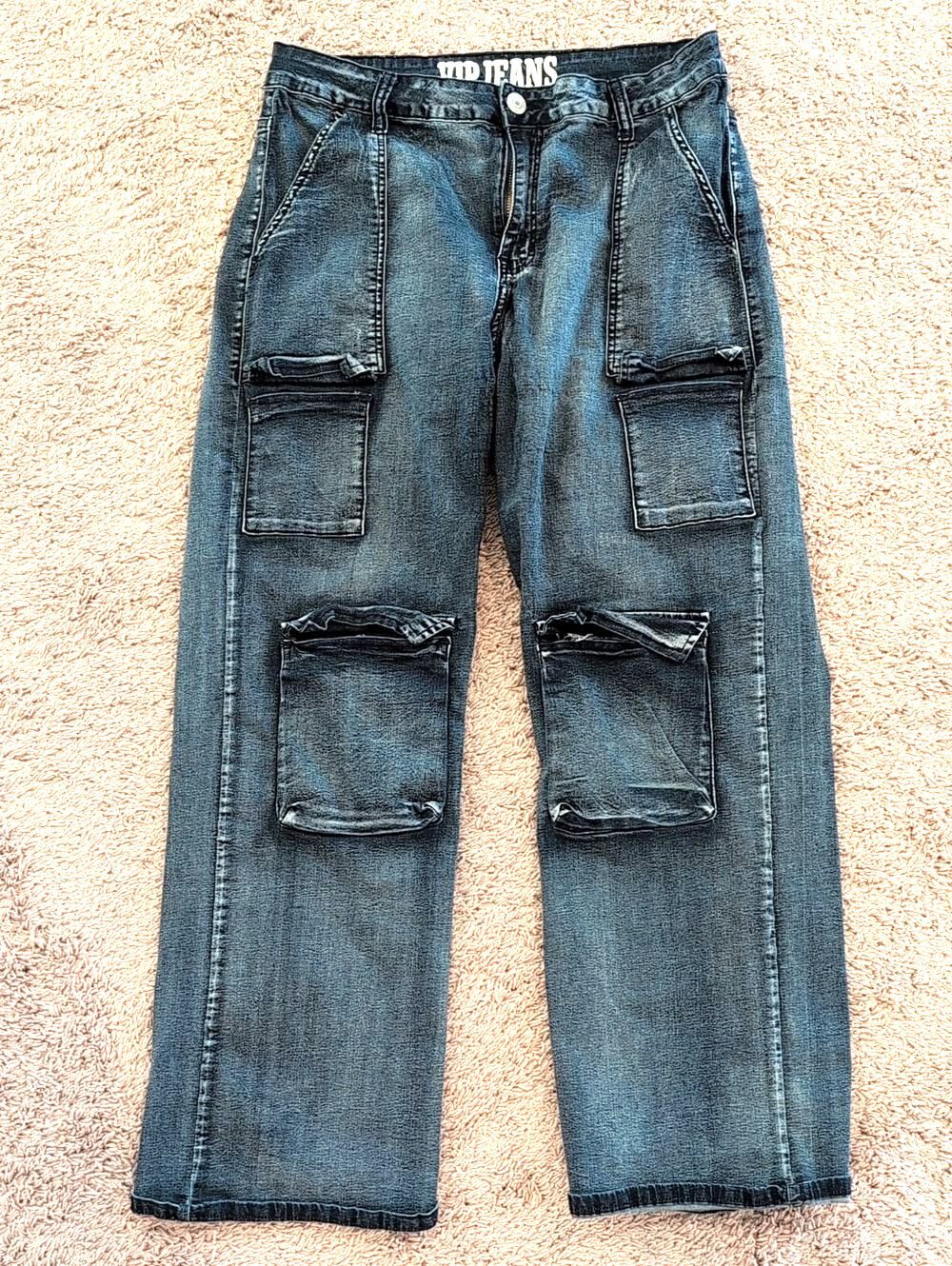 VIP Jeans Women’s Blue Cargo Boot Cut Jeans